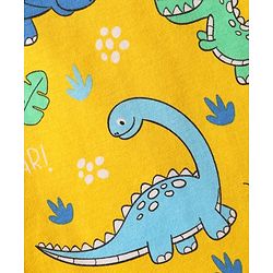 Babyhug Cotton Knit Half Sleeves Shorts Co-Ord Night Suit With Dino Print - Yellow