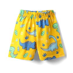 Babyhug Cotton Knit Half Sleeves Shorts Co-Ord Night Suit With Dino Print - Yellow