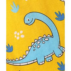 Babyhug Cotton Knit Half Sleeves Shorts Co-Ord Night Suit With Dino Print - Yellow