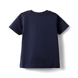 Babyhug Cotton Knit Half Sleeves Shorts Night Suit With Dino Print - Navy Blue