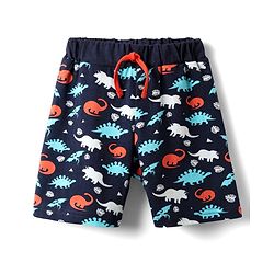 Babyhug Cotton Knit Half Sleeves Shorts Night Suit With Dino Print - Navy Blue