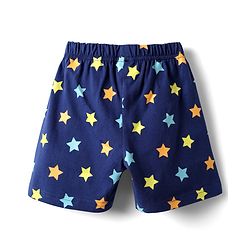 Babyhug Cotton Knit Half Sleeves Shorts Night Suit With Monsters Print - Navy Blue