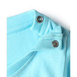 Babyhug Cotton Knit Half Sleeves Shorts Night Suit with Dino Print - Blue