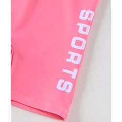 Babyhug Half Raglan Sleeves Legged Swimsuit With Floral Print - Pink