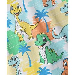 Babyhug Cotton Knit Half Sleeves Co-ords Shorts Night Suit With Animal Print - Multicolor