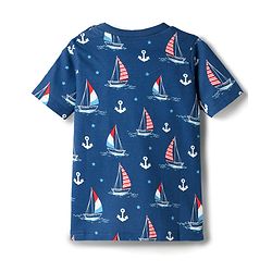 Babyhug Cotton Knit Half Sleeves Co-ords Shorts Night Suit with Nautical Theme Print - Navy Blue