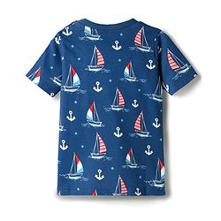 Babyhug Cotton Knit Half Sleeves Co-ords Shorts Night Suit with Nautical Theme Print - Navy Blue