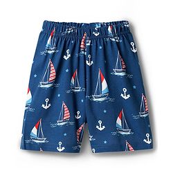 Babyhug Cotton Knit Half Sleeves Co-ords Shorts Night Suit with Nautical Theme Print - Navy Blue
