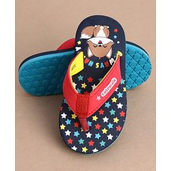 Cute Walk by Babyhug Casual Slip On Flip Flops with Animal Print - Navy Blue