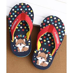 Cute Walk by Babyhug Casual Slip On Flip Flops with Animal Print - Navy Blue