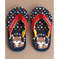 Cute Walk by Babyhug Casual Slip On Flip Flops with Animal Print - Navy Blue