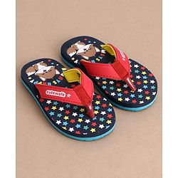 Cute Walk by Babyhug Casual Slip On Flip Flops with Animal Print - Navy Blue