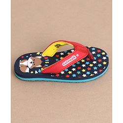 Cute Walk by Babyhug Casual Slip On Flip Flops with Animal Print - Navy Blue