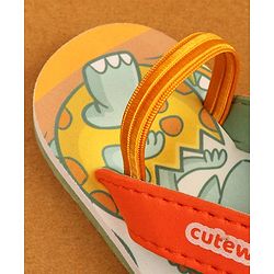 Cute Walk by Babyhug Flip Flops With Animal Print - Mustard