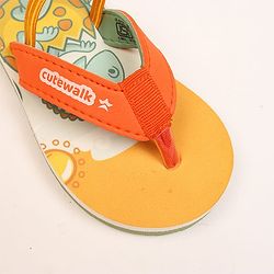 Cute Walk by Babyhug Flip Flops With Animal Print - Mustard
