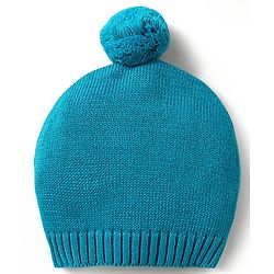 Babyhug Organic Cotton Knit Full Raglan Sleeves Sweater Set with Cap & Cat Patch Detailing - Teal Blue