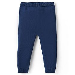 Babyhug Knit Full Sleeves Sweater Set with Cap & Penguin Design - Grey & Navy Blue