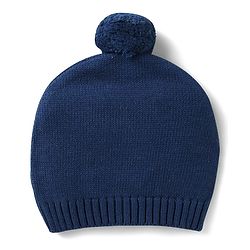 Babyhug Knit Full Sleeves Sweater Set with Cap & Penguin Design - Grey & Navy Blue