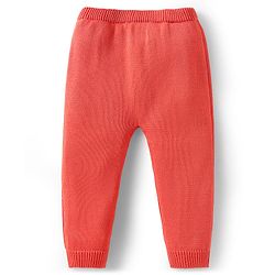Babyhug Organic Cotton Knitted Full Sleeves Striped Sweater Set with Cap Star Design - Red