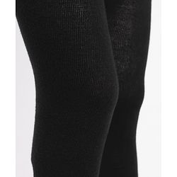Cute Walk by Babyhug Knit Full Length Antibacterial Solid Colour Tights - Black