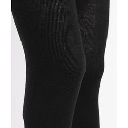 Cute Walk by Babyhug Knit Full Length Antibacterial Solid Colour Tights - Black