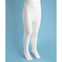 Cute Walk by Babyhug Knit Full Length Antibacterial Solid Colour Tights - White