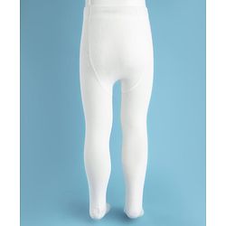 Cute Walk by Babyhug Knit Full Length Antibacterial Solid Colour Tights - White
