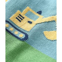 Babyhug Organic Cotton Knitted Full Raglan Sleeves Pullover Sweater Set With Cap & Stripes Design - Multicolour