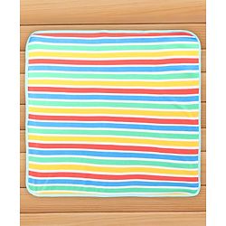 Babyhug Cotton Terry Knit Hooded Bath Towel with Stripe Design & Bear Print L 76 x B 76 cm - Multicolor