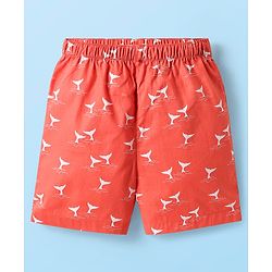 Babyhug 100% Cotton Woven Boxers With Vehicle & Space Theme Print Pack Of 3 - Red Navy Blue & White