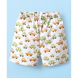 Babyhug 100% Cotton Woven Boxers With Vehicle & Space Theme Print Pack Of 3 - Red Navy Blue & White