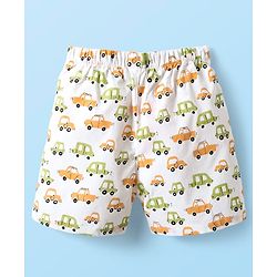 Babyhug 100% Cotton Woven Boxers With Vehicle & Space Theme Print Pack Of 3 - Red Navy Blue & White