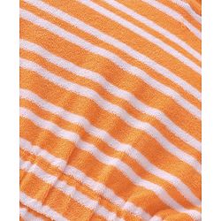 Babyhug Terry Cotton Knit Full Sleeves Bathrobe with Hood Striped Design & Dino Embroidery - Orange