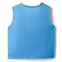 Babyhug 100% Cotton Knit Sleeveless Front Open Jhablas with Orange & Polka Dots Print Pack of 3 - Orange Blue & White