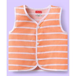 Babyhug 100% Cotton Sleeveless Front Open Jhablas with Floral & Polka Dots Pack of 3 - Pink & Yellow