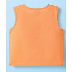 Babyhug 100% Cotton Sleeveless Front Open Stripes & Dino Printed Jhablas Pack Of 3 - Orange White & Light Blue