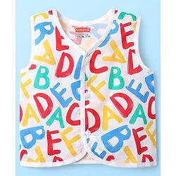 Babyhug 100% Cotton Knit Sleeveless Striped & Printed Jhablas Pack of 3 - White & Yellow