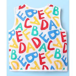 Babyhug 100% Cotton Knit Sleeveless Striped & Printed Jhablas Pack of 3 - White & Yellow