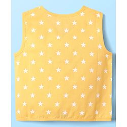 Babyhug 100% Cotton Knit Sleeveless Striped & Printed Jhablas Pack of 3 - White & Yellow