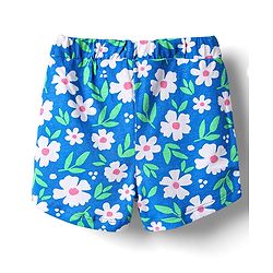 Babyhug Cotton Knit Frill Sleeves Shorts Night suit With Floral Print - Blue