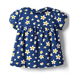 Babyhug 100% Cotton Knit Half Sleeves Co-ords Shorts Night Suit With Floral Print - Navy Blue