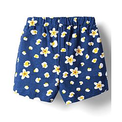 Babyhug 100% Cotton Knit Half Sleeves Co-ords Shorts Night Suit With Floral Print - Navy Blue