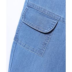 Babyhug Denim Full Length Washed Joggers With Stretch & Side Pockets - Blue