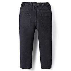 Babyhug Full Length Denim Jeans Washed with Stretch Space Adventure Print & Rocket Applique - Black