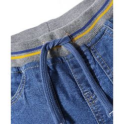 Babyhug Cotton Full Length Stretchable Denim Jeans Joggers - Blue