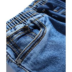 Babyhug Full Length Washed Denim Jeans with Stretch - Blue