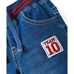 Babyhug Denim Full Length Washed Jeans With Stretch - Blue