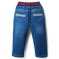 Babyhug Denim Full Length Washed Jeans With Stretch - Blue