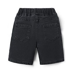 Babyhug Denim Mid Thigh Solid Color Shorts with Stretch - Black