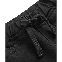 Babyhug Denim Mid Thigh Solid Colour Shorts With Stretch - Black